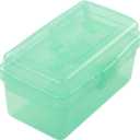 Utoolmart 10.2 Tool Box, Plastic Storage Toolbox with Removable Tray, Small Parts Hardware Organizer Art Craft Cosmetic Sewing Box Case Clear Green
