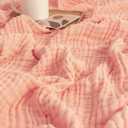 EMME Muslin Cotton Throw Blankets for Couch Breathable Gauze Blanket All Season Soft and Lightweight Pre-Washed Cotton Blanket (Pink, 60"x80") (Twin)