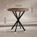 Unovivy 31.5" Small Round Dining Table for 2-4 Rustic Brown Dinner Table, 31.5" x 31.5" x 29.53"
