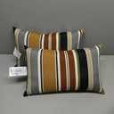 Greendale Home Fashions Outdoor 19x12 inch Rectangle Decorative Throw Pillow, 2-Pack, Espresso Stripe 2 Count