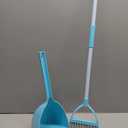 Kids Broom and Dustpan Set-Mini Dustpan and Broom for Children Housekeeping Pretend Play Cleaning Tools Set (Blue)
