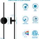 ZAGO Plug in or Hardwired Linear Wall Sconce: 24 Inch LED Indoor Modern Linear Wall Lights Set of Two with On/Off Switch, 5CCT Switchable, Matte Black, Dimmable for Living Room, Bedroom, Hallway