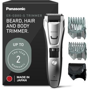 Panasonic Multi-Groomer Electric Beard Trimmer for Men, Mens Trimmer for Beard, Hair and Body, 39 Trim Length Settings with 3 Attachments, Corded/Cordless Operation  ER-GB80-S (Silver)