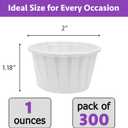 CAMKYDE 300 pcs Ketchup Cups Small Paper Cup 1 oz, Leak-Proof Food Safe Disposable Condiment Cups Sample Medicine Cup (Pack of 300)