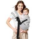 Toddler Carrier Sling for Newborn to Toddler, Ring Sling Baby Carrier 1555 lbs with Breathable & Anti-Slip Seat Cushion for Comfort, Lightweight Travel-Friendly (Light Gray)