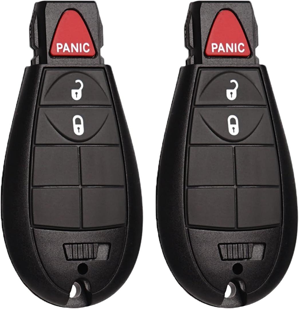 Car Key Fob FOBIK Keyless Entry Remote Control Replacement Fits for Dodge Ram 1500 2500 3500 4500 5500 HD 2013 2014 2015 2016 2017 2018 2019 2020 2021 GQ4-53T 56046953 AG 3 Button Pack of 2