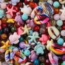 530pcs Acrylic Ocean Beads Sea Turtles/Color Shell/Starfish Bead Ocean Sea Theme Turtle Charms for DIY Crafts Bracelet Necklace Earrings Jewelry Making (Turtle Set) (pink&green&blue&pink&yellow)