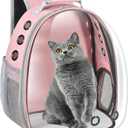 Cat Carrier Backpack, Pet Carrier Backpack Front Pack for Small Medium Cat Puppy Dog Carrier Backpack Bag Space Capsule, Airline-Approved Pet Carrier for Travel Hiking Walking Camping (Pink)