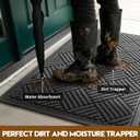 Front Door Mat, Heavy Duty Non-Slip Doormat 31.5"x20", Grey