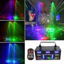 Proffessional DJ Lights for Party, 21 Lens RGB UV Disco Strobe Stage Lighting Indoor Support DMX 512 Sound Activated with Remote Control Club Light for Home Parties Birthday, Christmas