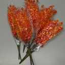 Artificial Fall Flowers for Outdoors, 10 Bundles Artificial Plants UV Resistant Fall Fake Mums Plants for Outside Halloween Christmas Porch Decoration Fall Decor Orange Eucalyptus