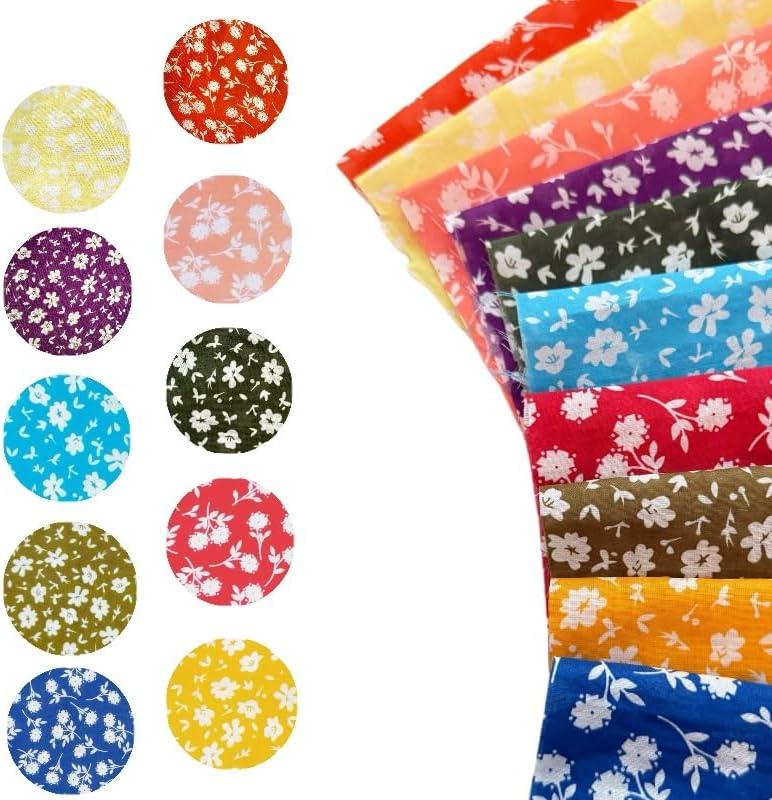 100% Cotton Multi-Color Non-repetitive Small Floral pre-Cut Squares, 18 * 18 inch 10-Piece Set, Used for Cutting and Sewing Supplies, Suitable for Patchwork and Handmade DlY Clothing