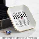 Mother's Day Birthday Gifts for Mom 2026 - Trinket Dish for Decor, Bonus Mom Gifts from Daughters Son, Nana Gigi Mother In Law Gift, Ceramic Jewelry Tray for Rings Earrings Necklaces Bracelet Keys