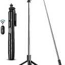 71" Phone Tripod & Selfie Stick, All in One Extendable Cell Phone Tripod with Wireless Remote, Tripods Stand for iPhone & Travel Selfie Stick 360° Rotation Compatible with iPhone Android, Camera
