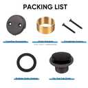 Bronze Bathtub Tub Drain Conversion Kit with Two-Hole Overflow Faceplate, Minupwell Tip-Toe Replacement Bath Tub Drain Trim Kit with Universal Fine/Coarse Thread Assembly，Oil Rubbed Bronze