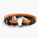 Mens Rope Bracelet - Stainless Steel Black Shackle, Extremely Durable and Scratch Resistant Waterproof Paracord, Handmade, Nautical Wristband for Men B-2-9 Pack of 2