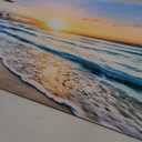 Baisuart S02262 Canvas Prints Wall Art Beach Sunset Ocean Waves Nature Pictures Stretched Canvas Wooden Framed for living Room Bedroom and Office (48L" x 24W", Sunset Waves)