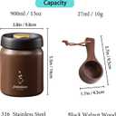 Vacuum Sealed Coffee Canister 316 Stainless Steel Air Tight Container for Coffee Beans & Grounds, Preserves Freshness, light-proof storage (Coffee, 900ml)