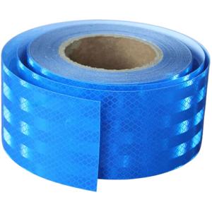 Industrial Non Fading Reflective Tape Blue 3 inch Wide, Outdoor Waterproof High Visibility Safety Adhesive Reflector Strips (66 feet) (PET material - Blue)