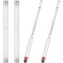Kanayu 2 Pcs Hydrometer Alcohol 0-200 Proof and 0-100 Tralle Alcohol Proof Percentage Tester for Moonshine Still Liquor Alcoholic Hydrometer Measuring Device for Wine Making Distilling Brewing Wine