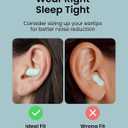 Ear Plugs for Sleeping All-Night Wear Without Ear Pain Side Sleeper Patent Qufits Eartips Ultra-Comfy Reusable Earplugs for Sleep, Focus, Study, Travel, 23dB Noise Reduction - Mint