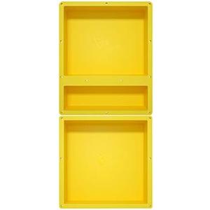 Modern/Contemporary Triple Shower Niche, 16" & 14" Wide, 36" x 16" Shower Cubby, Yellow