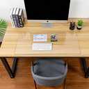 Awnour Clear Desk Mat on top of desks - 36 x 17 inches - Clear Transparent Plastic Desk Protector - Desk Writing Mat for Office and Home (36x17)