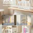 FOOGWEE 9.8" Acrylic Straw Holder for Cabinet Door - Straw Organizer with Ultra-Sticky Adhesive, Kitchen & RV Essensials, 5-Compartment Storage for Reusable Straws & Brushes, Colored Pencils, Markers (Clear)