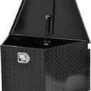 AUTOSAVER88 33" Aluminum Trailer Tongue Box, Heavy Duty Diamond Plate Trailer Tool Box, Waterproof Storage with Lock for Trucks, Trailers, and RVs (Black)