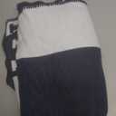 Fcteap h Blanket Soft Throw Blanket Faux Fleece Cashmere Plaid Warm Shawl Thick Knitted Plush Cozy Comfy for Women Throw Blanket for Sofa Couch Bed Queen King Size 55x66 in (Navy Blue)