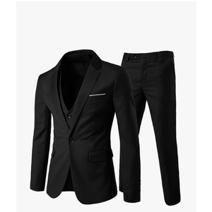 Cloudstyle Mens 3-Piece Suit Notched Lapel One Button Slim Fit Formal Jacket Vest Pants Set Size S