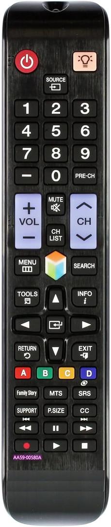 AA59-00580A Replace Remote Fit for Samsung UN32EH5300 UN32EH5300F UN32EH5300FXZA UN40EH5300F UN40ES6100F UN40ES6100FXZA UN40ES6150F UN46ES6100F UN46ES6150 UN46ES6150F UN50EH5300 LCD LED TV