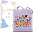 Maciebelle Retirement Gift for Woman, Cool Retirement Gifts for Women, Canvas Tote Bag Best Gifts(Purple)
