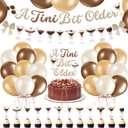 Blosssound Espresso Martini Birthday Party Decorations Brown a Tini Bit Older Banner Garland Cake Topper Balloons Ribbon Bow Decor for Martini Themed Birthday Bachelorette Party Tiny Bar Supplies
