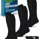 Doctor's Select Bamboo Viscose Light Compression Socks for Women & Men - 3 Pairs, 8-15 mmHg Compression Socks, Knee High (Medium)