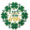 Metal St Patricks Day Wreath Shamrock Wall Art Luck of The Irish Decorations for Home Front Door, Kitchen, Bedroom, Rust-Proof Green and Gold Wreath Holiday Wall Decor
