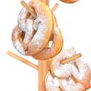 Pretzel Holder Stand, Pretzel Holder, Tree -Shaped Pretzel Stand Wood For Pretzel Display and Hanging Sausage Stand Contains 6 Pillars For Oktoberfest Party (6.29x6.29x12.59in)