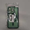 YEMORAN Compatible with iPhone 15 Pro Case with Built-in Camera Lens Protectors Translucent Magnetic 15 Pro Phone Case 6.1" [Compatible with Mag-Safe][Great Grip Feeling], Green