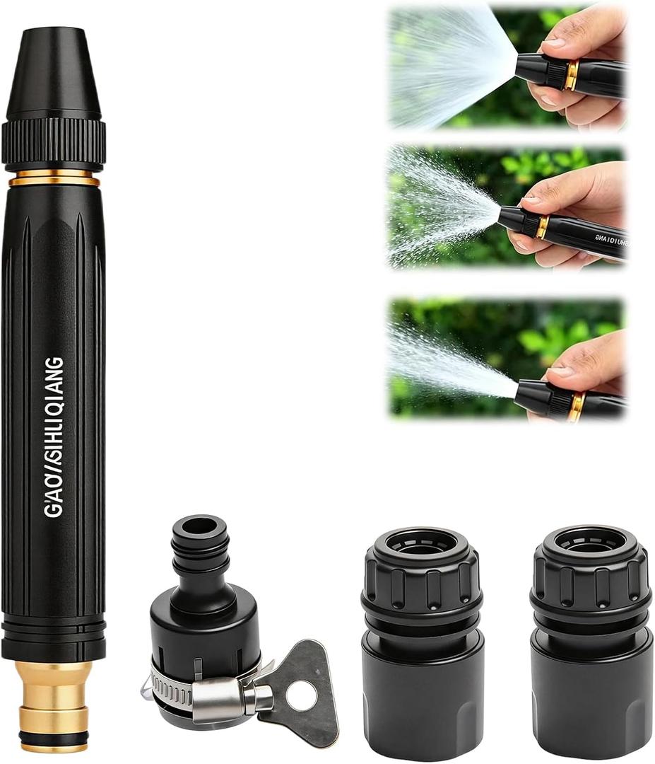 High Pressure Power Washer Nozzle with Connector Set,High Pressure Water Gun,Power Jet Water,Multi Function Lawn & Garden Watering Sprayer for Car Wash, Garden Watering & Outdoor Cleaning