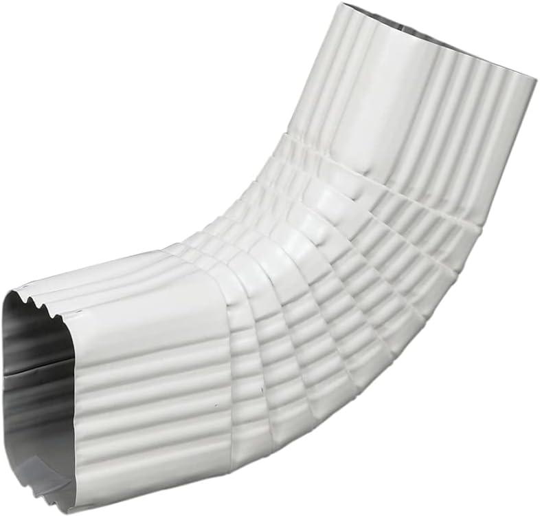 Rocky Mountain Goods Gutter Elbow B 3"x4" - White Aluminum Downspout Connector - Side-to-Side Water Flow Control - Rust-Resistant and Durable - Fits Large Gutters - Easy Installation