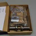 Amazon Basics Straight Door Lever, Passage, Satin Nickel, 1-Pack