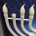 Color Changing Lights Menorah Glow, Rainbow Lights Hanukkah LED Electric Powered by AA or USB Push Button Lighting & Multicolor Display Modes Chanukah Jewish Holiday Party Favors Decor 13" H (White)