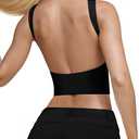 REORIA Women's Sexy Open Back High Neck Sleeveless Tank Top Y2k Trendy Backless Crop Tops (Large, Black)