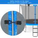 Zoomster 12FT Trampoline Enclosure Net with Pole Cap, Replacement Safety Enclosure Net for 6 Straight Poles Round Trampoline, Breathable and Weather-Resistant