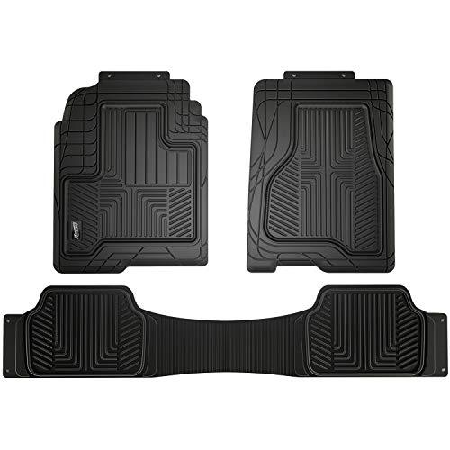 SmartFit Truck Floor Protector, Universal Floor Mats for Trucks, All-Season & Heavy-Duty Mats, Trim to Fit for Full Coverage, Premium Quality and Easy to Clean, Black (2-Piece)