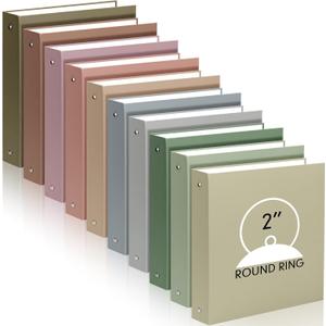 Ctosree 10 Pack 3 Ring Binder with 2 Pockets, 2", Simple Color