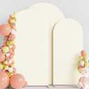 Wokceer Wedding Arch Backdrop Cover (8FT, 7.2FT, 6.6FT) Set of 3 Spandex Fitted Wedding Arch Stand Covers Round Top Chiara Backdrop Stands Cover for Birthday Party Ceremony Banquet Decor Ivory