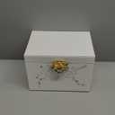 Enthralite Jewelry Box with Lock for Girls: Jewelry Organizer for Dresser - 3-Drawer Earrings Storage Girls Women Gift (White)