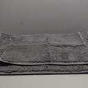 LuxUrux 2 Piece Bathroom Rug Set - Premium Plush Bath Mat Shower Rugs, 1" Chenille Microfiber, Non-Slip & Absorbent, Soft & Cozy, Durable Stylish (20x30 & 16x24 inches, Dark Grey)