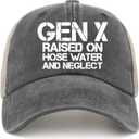 GEN X Raised On Hose Water and Neglect Hat Womans Hat AllBlack Womens Beach Hat Gifts for Grandma Running Cap (Gray)